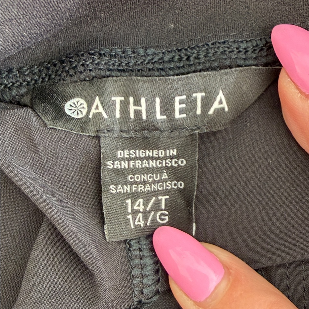 ATHLETA Cartiff Pant Black Tie Waist Cuffed Track Pants Size 14 Tall - Picture 5 of 12